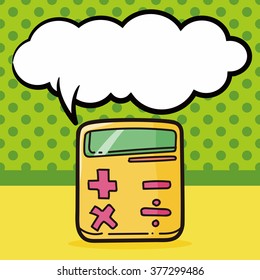 calculator color doodle, speech bubble
