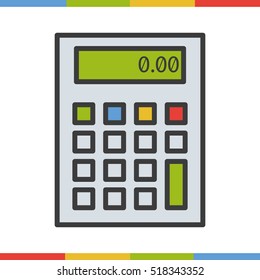 Calculator color icon. Isolated vector illustration