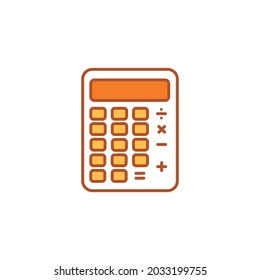 Calculator color line icon. Bookkeeping concept. Electronic portable device. Sign for web page, mobile app, banner, social media