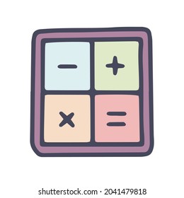 calculator color vector doodle simple icon design