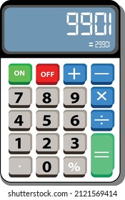 Calculator with Colorful Buttons for Students' Usage