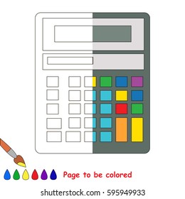 The Calculator, the coloring book to educate preschool kids with easy gaming level, the kid educational game to color the colorless half by sample.
