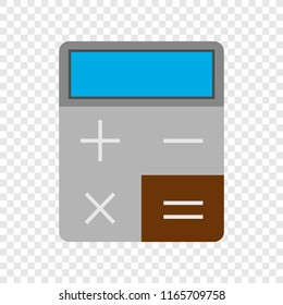 Calculator colour icon on transparent background