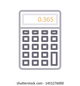 calculator colour line vector icon