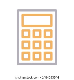 calculator colour line vector icon