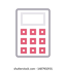 calculator colour line vector icon