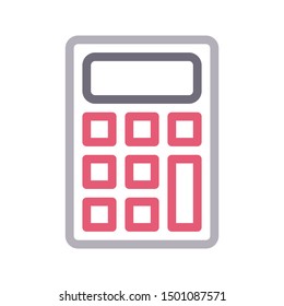 calculator colour line vector icon