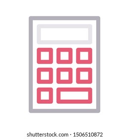 calculator colour line vector icon