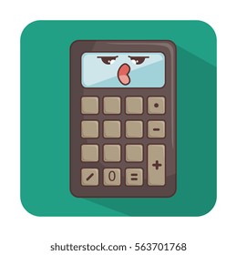 calculator comic character icon
