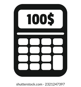 Calculator compensation icon simple vector. Business money. Support fund