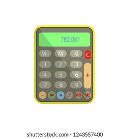 Calculator, computer, numerator, caster. Flat. Vector illustration
