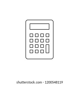 The calculator, computer, numerator, caster icon. Simple outline vector of bussines set for UI and UX, website or mobile application