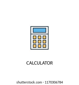 Calculator concept 2 colored line icon. Simple yellow and blue element illustration. Calculator concept outline symbol design from Workspace set