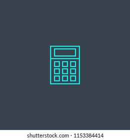 Calculator concept blue line icon. Simple thin element on dark background. Calculator concept outline symbol design from Workspace set. Can be used for web and mobile UI/UX
