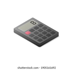 Calculator concept. Colored isometric vector illustration. Isolated on white background.