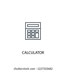 Calculator concept line icon. Simple element illustration. Calculator concept outline symbol design from School set. Can be used for web and mobile UI/UX