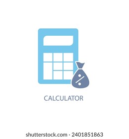 calculator concept line icon. Simple element illustration. calculator concept outline symbol design.