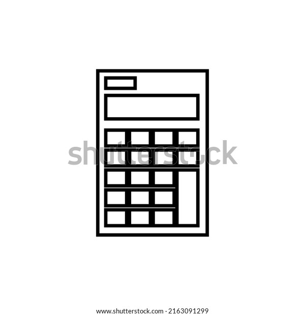 Calculator concept outline\
illustration vector isolated. Calculator icon.Counting\
icon.
