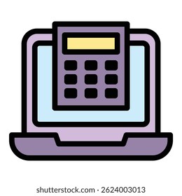 Calculator consumer icon. Outline Calculator consumer vector icon for web design isolated on white background color flat