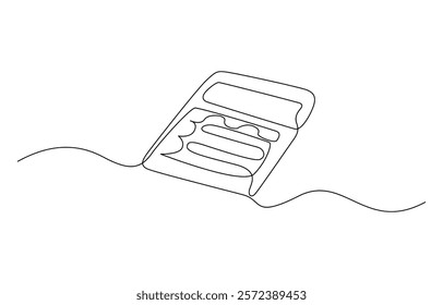 Calculator continuous one line drawing, single line art element, Continuous line drawing of calculator. Back to school. technology education. Icon one line.
