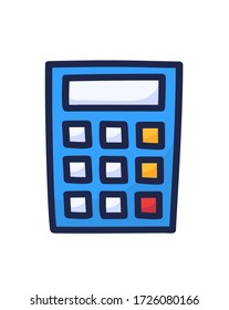 Calculator for count hand drawn outline doodle icon. Math calculator vector cartoon illustration for print, web, mobile and infographics isolated on white background.