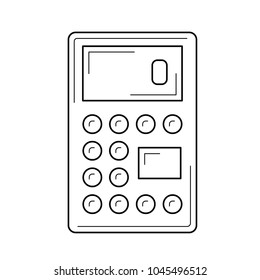 Calculator for count vector line icon isolated on white background. Math calculator line icon for infographic, website or app.