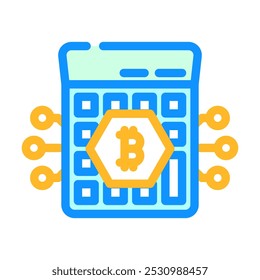 calculator cryptocurrency mining color icon vector. calculator cryptocurrency mining sign. isolated symbol illustration