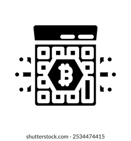 calculator cryptocurrency mining glyph icon vector. calculator cryptocurrency mining sign. isolated symbol illustration