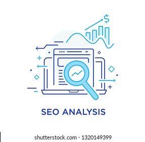 Calculator, data, study. Seo analysis. Vector eps 10. growth chart. Training Business School. Stock vector illustration in flat design. Line icon illustration
