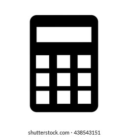 calculator design. black icon. Flat and isolated illustration