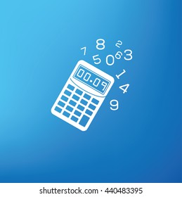 Calculator design on blue background,vector