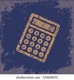 
Calculator design on old paper background,vector