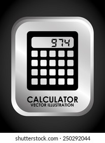 Calculator design over gray background, vector illustration.
