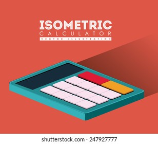 Calculator design over red background ,vector illustration.