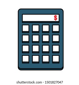 Calculator design, Tool mathematics finance device electronic education and office theme Vector illustration