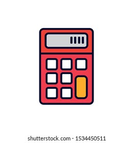 Calculator design, Tool mathematics finance device electronic education and office theme Vector illustration