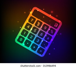 Calculator design,rainbow concept,clean vector