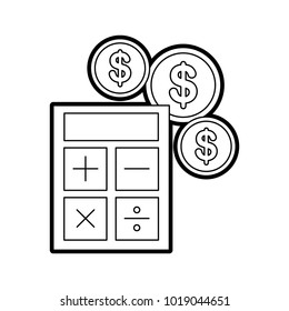 calculator device with coins