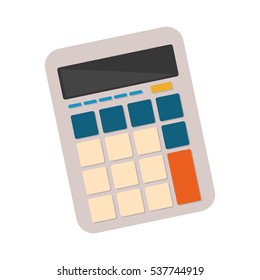 calculator device icon over white background. colorful design. vector illustration