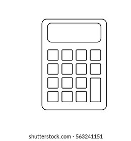 calculator device icon over white background. vector illustration