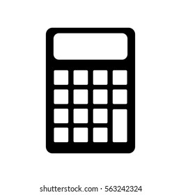 calculator device icon over white background. vector illustration