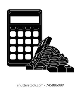 calculator device with money