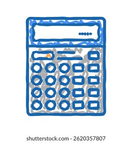calculadora digital dispositivo para contar ícone doodle esboço vetor. calculadora digital dispositivo para contar sinal. símbolo isolado ilustração