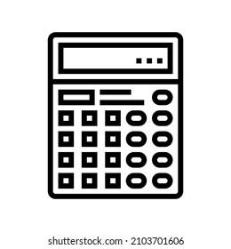 calculator digital device for counting line icon vector. calculator digital device for counting sign. isolated contour symbol black illustration