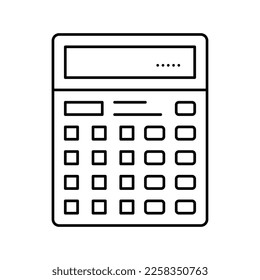 calculator digital device for counting line icon vector. calculator digital device for counting sign. isolated contour symbol black illustration