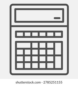 Calculator with digital display line icon, counting tool concept. Vector graphics. Calc with keypad sign with outline style for mobile or web design