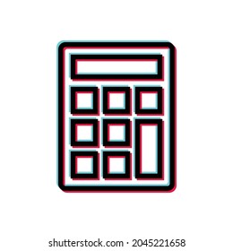 Calculator digital icon with glitch effect