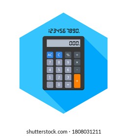 Calculator and Digital number icon vector isolated. Flat style vector illustration.