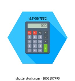 Calculator and Digital number icon vector isolated. Flat style vector illustration.