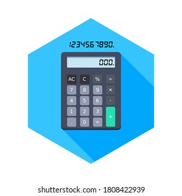 Calculator and Digital number icon vector isolated. Flat style vector illustration.